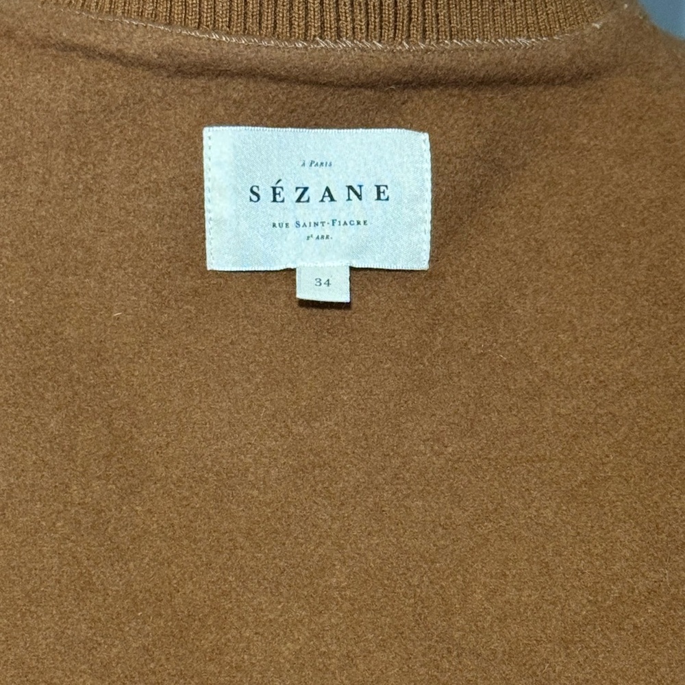 Suzy Coat In Carmel Wool Sezane Jacket – Size 34 - Picture 4 of 6